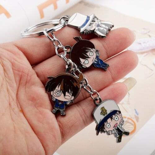 Japanese Comic Detective Conan Keychain 4 Styles Cartoon Shape Figure Pendant Keyring Cute Toy Gifts for Kids Accessories New