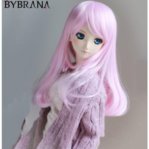 Bybrana Bjd Doll 1/3 1/4 1/6 1/8 Bangs Inner Buckle Sideburns High Temperature Silk Long Hair Wig