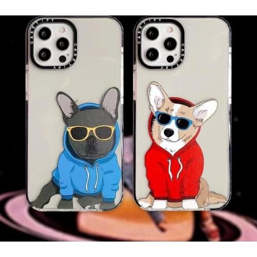 Cute Cartoon animal dog Case For iPhone 12 11 6 6s 7 8 Plus X XR 11Pro XS Max Transparent Soft TPU Case For iPhone 12 Cover