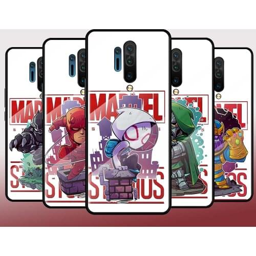 Marvel Hero Studios Tempered Glass Hot New Shell Luxury Cover For Oneplus 7 7T 8 Z 8 8T 9 9R Nord PRO 5G Phone Case