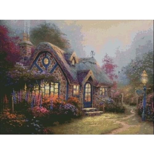 Wood House Forest Garden Scenery Cross Stitch Kits Needlework 14CT Unprinted Embroidered Top Quality DIY Handmade Decoration