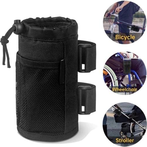 Bike Wheelchair Baby Cart Cup Holder Water Bottle Waterproof Drink Bag Pouch Bicycle Accessories Replacement Parts