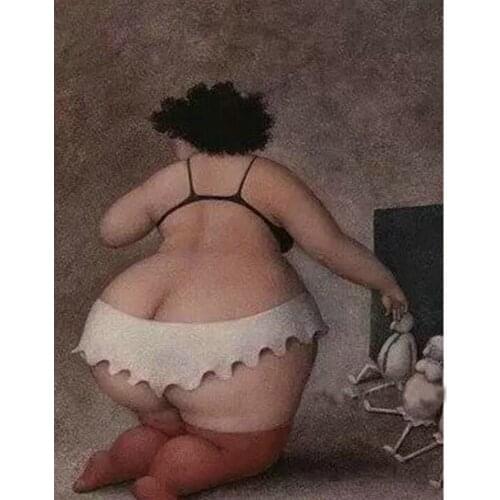 DIY Diamond Painting Cartoon woman fat 5D Diamond Embroidery Cross Stitch icon Home Decor full square Round drill decoration