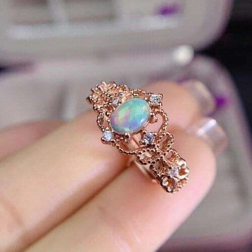 Elegant Engagement Gift Best Quality 100% Natural and Real Opal Ring 925 sterling silver Ring get together
