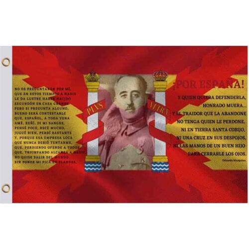 Spain Flag with the Cross of Burgundy and the poem from the anthem of the Tercios Spanish Army franco spain 3x5FT 90x150cm