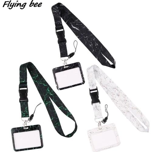 Flyingbee X2008 Marble Neck Strap Buckle Lanyard For Keys ID Card Gym Mobile Phone Straps USB Badge Holder DIY Hang Rope