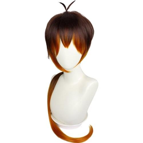 Genshin Impact Zhongli Wang Yan Wang Yangshengtang Hall Master Mixed Color Gradient Braid Reverse Warping Easy Styling Cospaly