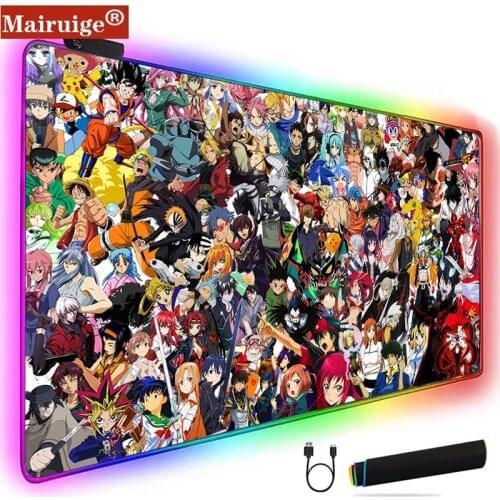 Xgz Anime RGB 400x900mm Natural Rubber Gaming Mouse Pad Table Mat Free Shipping Large Keyboard Player Accessories