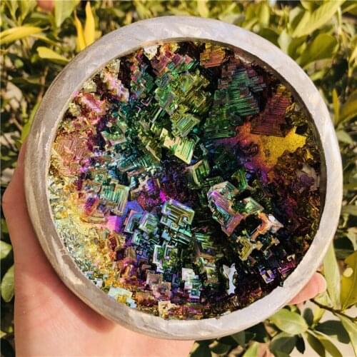 10cm Beautiful Mineral Specimen Bismuth Bowl Crystal Iridescent Minerals Rocks Home furnishing articles