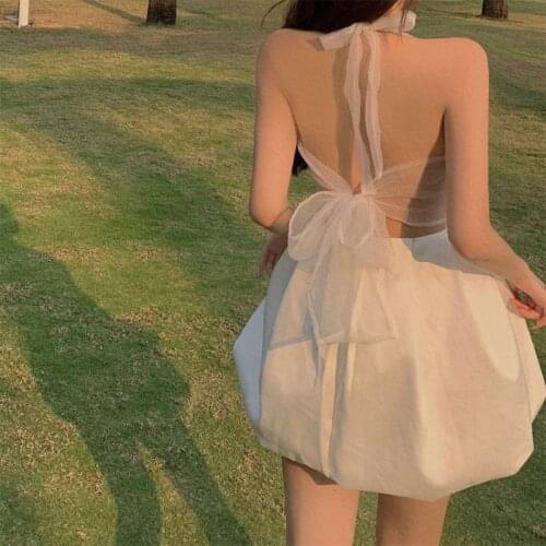 Summer Sexy Elegant Strap Dress Women Sweet Sleeveless Party Mini Dress Casual Kawaii Beach Club Fairy Dress 2021 New