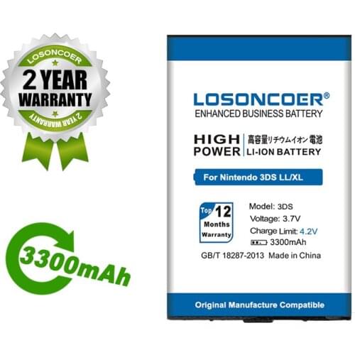 LOSONCOER Battery 3300mAh GENCA-029 Battery For Nintendo 3DS LL For Nintendo 3DS XL