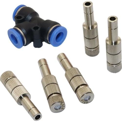 5-15bar 0.2~0.6mm Atomization Fog Micro-nozzles With Filers 6mm Slip Lock Quick Connectors Garden Irrigation Sprayers 100 Pcs