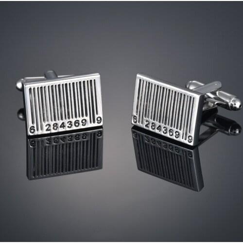 Fashion goods black bar code Cufflinks French long sleeve shirt sleeve nail shirt accessories Cufflinks