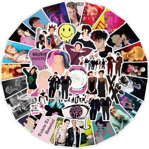 10/30/50 pcs pack Cool Music Singer Machine Gun Kelly StickersLaptop Luggage Guitar Bike Cool Graffiti Sticker Decal Classic Toy