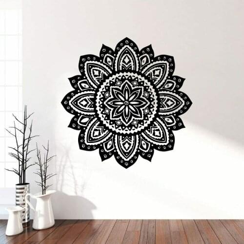 Mandala Wall Stickers Home Decor Meditation Yoga Room Vintage Flower Pattern Vinyl Wall Decals Living Room Art Decoration Z531