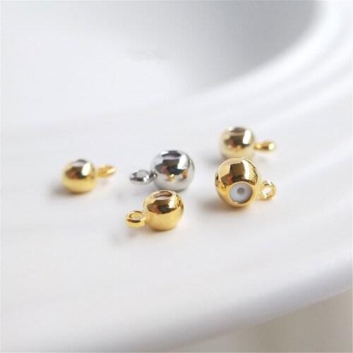 Real 18K Gold Plating White and gold rose gold cross cut bead bead bead DIY string jewelry scattered beads