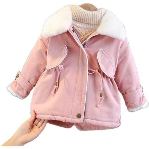 2021 new Girls' Cotton Coat Padded jacket New Childrens Hooded Coat Big Kids Plus Fleece Outwear Long Warm Girl Snow Coat