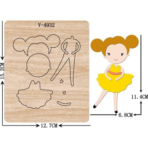 New girl wooden dies cutting dies for scrapbooking Multiple sizes V-4932