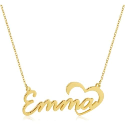 Zciti Personalized Name Custom Name Necklace Heart Stainless Steel Necklace Custom Jewelry Custom Necklace Necklace Women
