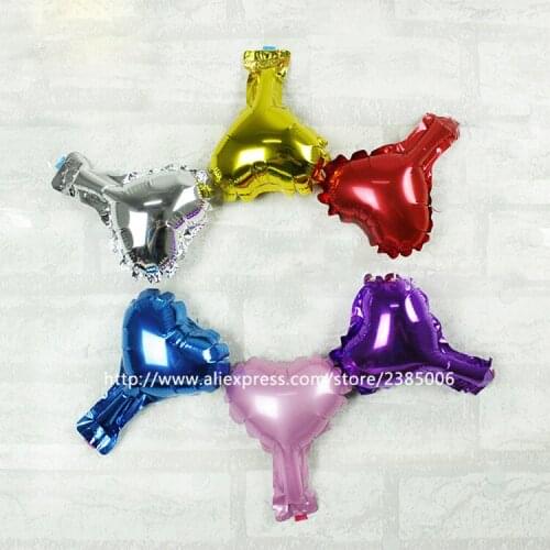 100pcs/lot 5inch pure color balloons love red Heart balloon aluminum foil ballons for wedding love decoration globos