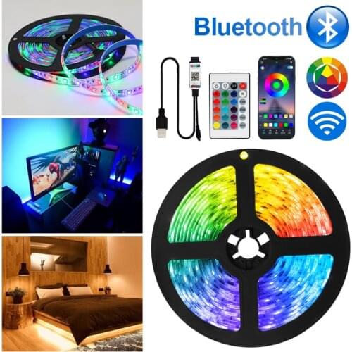 USB 3Key Control IR Ribbon Neon 5V LED Strip Lights Bluetooth Led Lights RGB 2835DC Flexible Ribbon Tape Diode PC TV Backligh