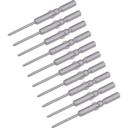 Uxcell 10pcs Phillips Bits 5mm Round Shank 60mm Length Cross 2PH0 Magnetic Screw Driver S2 Screwdriver Bit