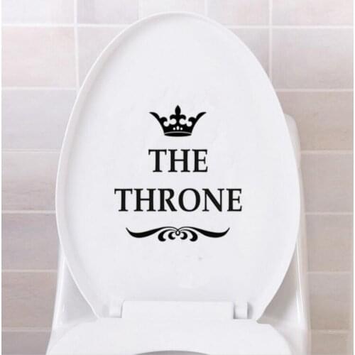THE THRONE funny Interesting Toilet Wall Stickers Bathroom Decoration Accessories Home Decor