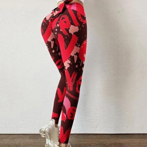 Womens Slimming Scrunch Booty Ruched ButtLift Printing Yoga Pant Stretch Strethcy Fitness Tight Leggings Sports Yoga Pant