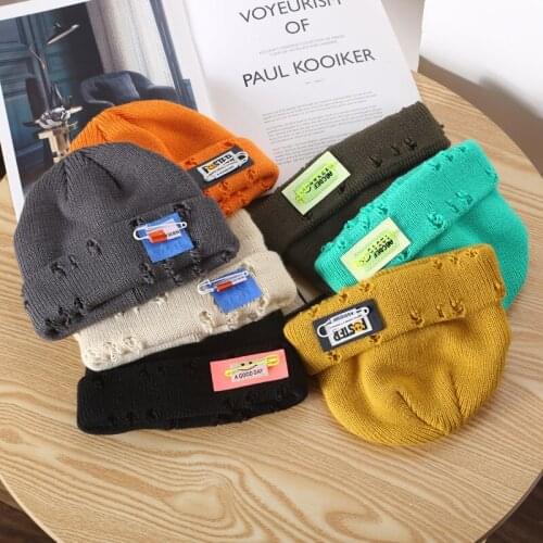 Winter Retro Knitted Hats for Women Skullcap Men Beanie Hat Brimless Baggy Melon Cap Cuff Docker Fisherman Beanies Hats for Men