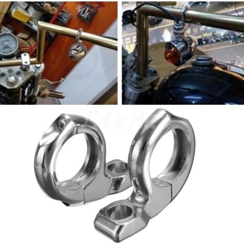 1'' 25mm Chrome Turn Signal HandleBar Clamp On Mirrors Adapter Mount ATV Motorcycle Scooter