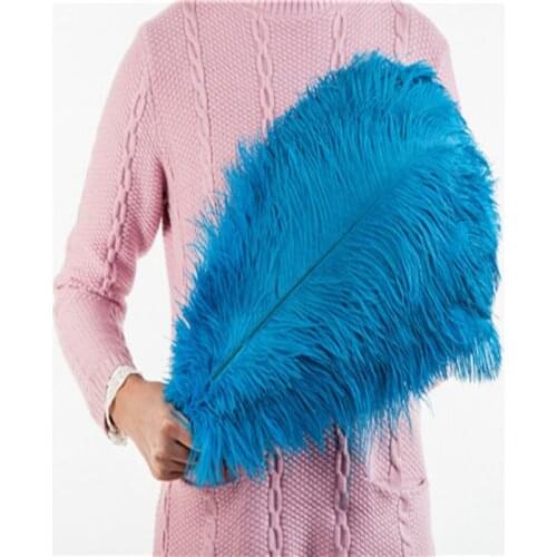 12pc fluffy beautiful ostrich feather trim cloth sideband 45-50cm 18-20" Suitable for skirts / dresses / apparel party DIY craft