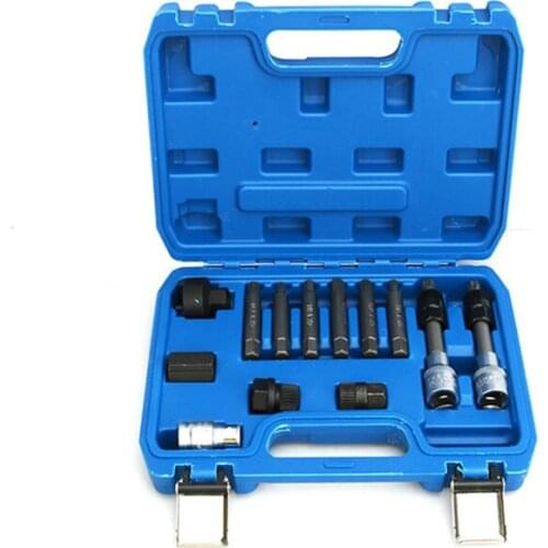 13Pcs/Set Car Alternator Generator Remove Belt Pulley Puller Removal Tool Disassembling Kit For Au-di For B-M-W