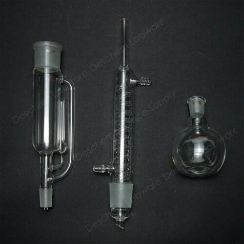 150ml,Glass Soxhlet Extractor Body,With/Graham Coil Condenser,Include One Flask