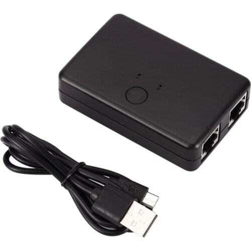 2 Port RJ45 Lan Network Switch Hub Computer Ethernet Internet Converter Adapter