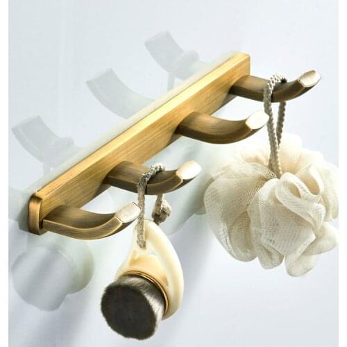 28.5cm antique copper toilet wall hanging simple 4 hook row hook porch hanging clothes hook