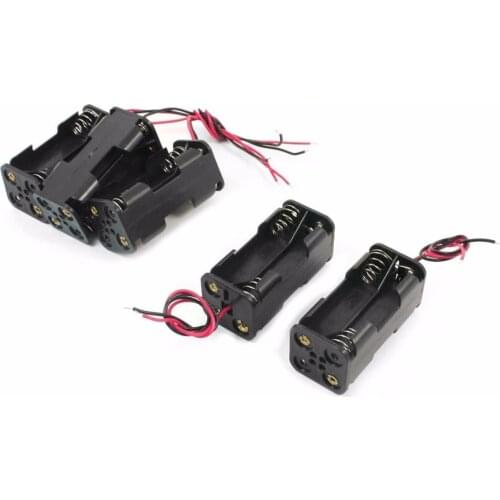 300pcs/lot MasterFire 2-slot 4 x AAA Batteries Back To Back Holder Case Cover Battery Storage Box With Wire Leads