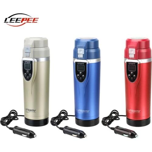 LEEPEE 12V 24V 350ML Car Truck Electric Kettle Heating Machine Coffee Tea Boiling Thermos Mug Cigarette Lighter Auto Accessories