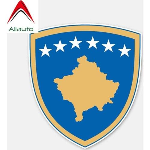 Aliauto Creative Kosovo Coat of Arms Motorcycle Helmet Accessories Decal PVC for Peugeot Skoda Volvo Nissan Suzuki,11cm*10cm