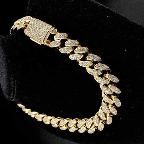 Diamond Cuban Link in Yellow Gold(19mm)