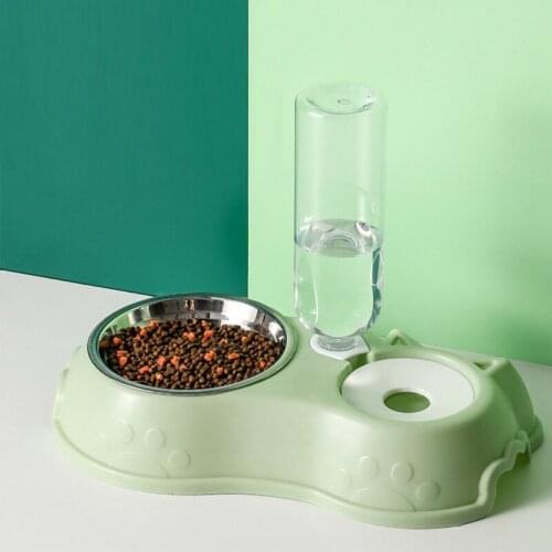 A Automatic Dog Cat Bowl Water Dispenser Water Storage Pet Dog Cat Food Bowl Food Container with Waterer Pet Waterer Feeder