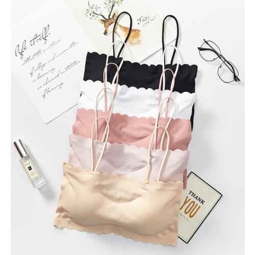 Seamless Tube Top Strapless Women One-piece Chest Tank Crop Top Female Wireless Underwear Padded Bandeau Top