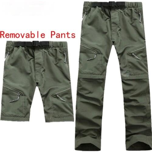 Summer Removable Pants Men Stretch Quick Dry Hiking Pants Men Solid Sports Camping Mountain Trekking Pants Camping Trousers