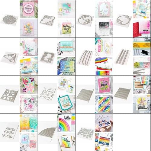 Colorblock Slimline Blossom Oval Circle Rectangle Edge Metal Cutting Dies Set DIY Craft Scrapbooking Making Template 2020 New