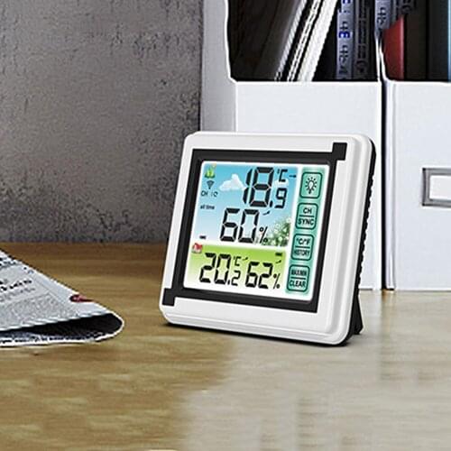 Home Programmable Temperature Controller Wireless Remote Sensor Weather Station Touch Screen Temperature Humidity Meter