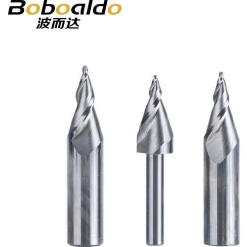 1pc 6mm 12mm mini Engraving bits Chamfer End Mill For Acrylic glassfiber Plywood CNC milling cutter router bits wood