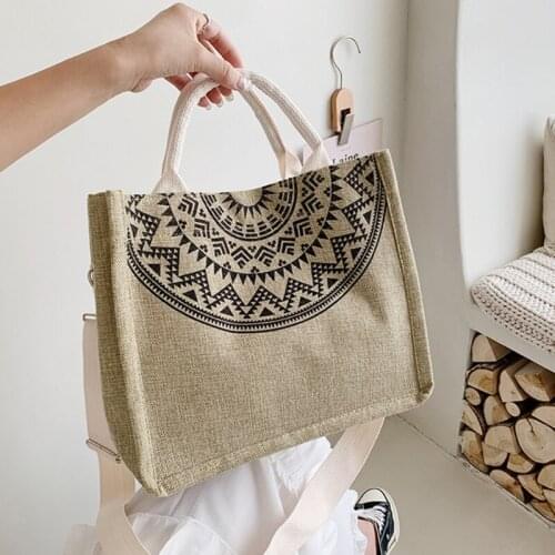 Canvas Handbags Women Fashion Beach Tote Reusable Shopping Bags Shoulder Pouch