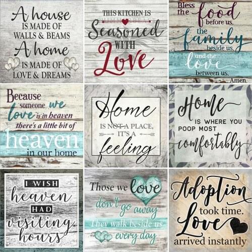 HUACAN 5D DIY Diamond Embroidery Full Drill Letter Painting Cross Stitch Text Diamond Mosaic Home Decor