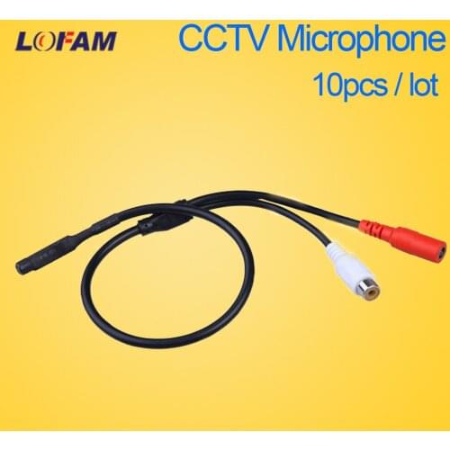 LOFAM 10pcs/lot Audio pick up Surveillance Wide Range Mini CCTV Microphone for Security CCTV Camera and DVR