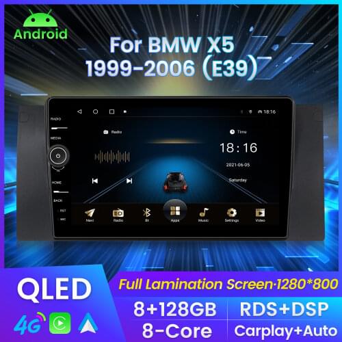 MLOVELIN QLED 8Core 6G 128G ROM DSP 48EQ Android Auto For For BMW E39 1996-2003 Carplay Auto RDS no 2din dvd