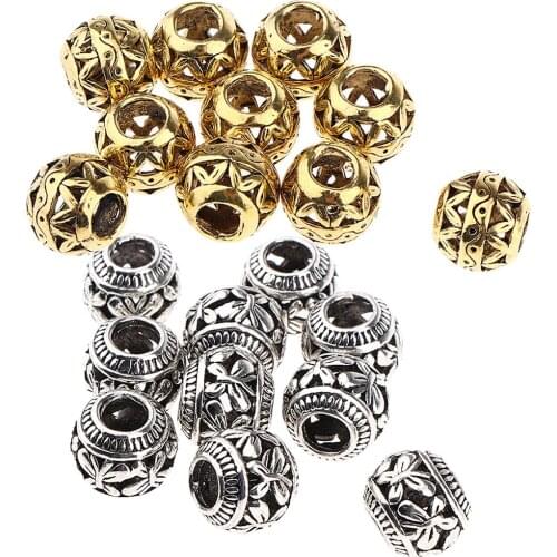 20pcs Premium Vikings Beads Fashion Hair Decorations Cuffs Clips Accessories for Women Men Braiding Hair Bracelet Necklace DIY